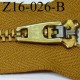 fermeture éclair YKK longueur 16 cm couleur marron caramel non séparable largeur 2.5 cm zip métal largeur du zip 4 mm