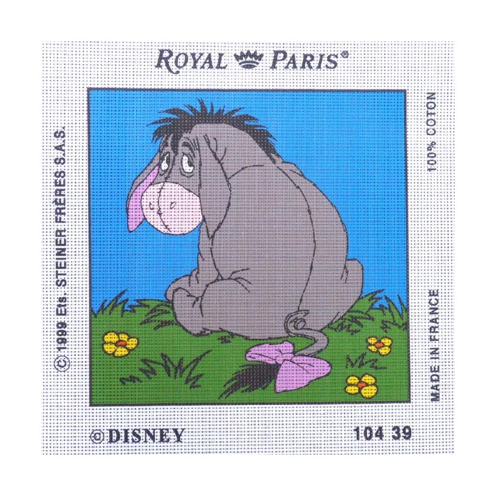 Canevas à broder 30 x 30 cm marque ROYAL PARIS thème DISNEY Winnie l'ourson Bourriquet
