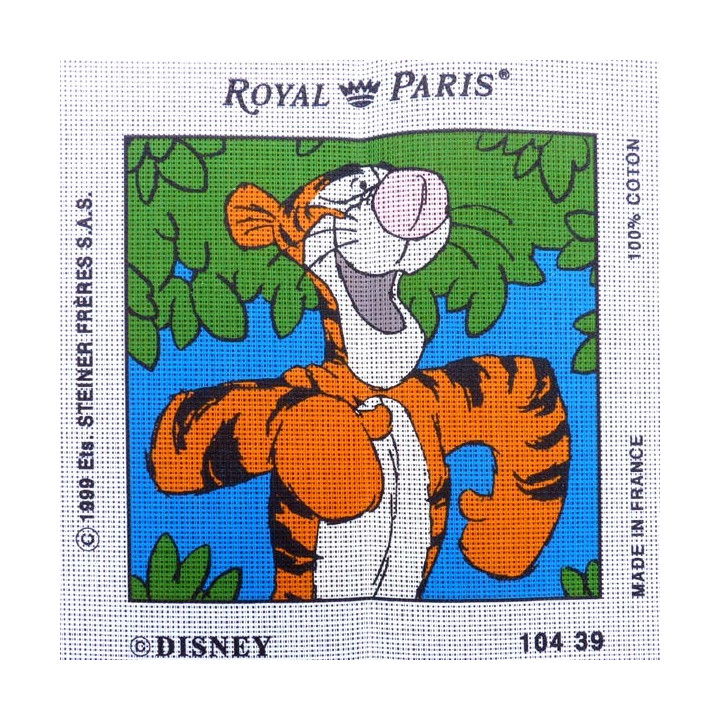 Canevas à broder 30 x 30 cm marque ROYAL PARIS thème DISNEY Winnie l'ourson Tigrou