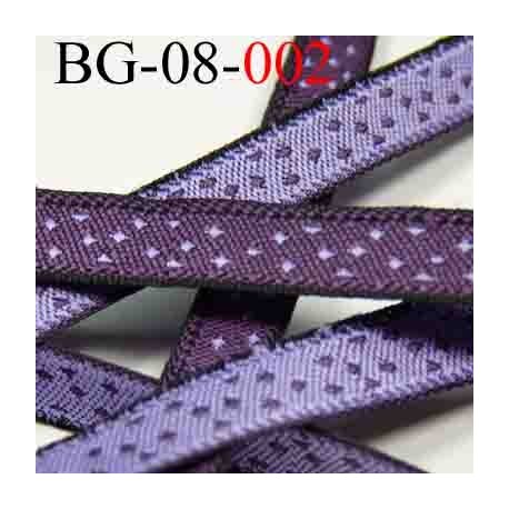 biais galon ruban couleur violet un coté et parme l'autre coté avec décor double face superbe largeur 8 mm vendu au mètres 