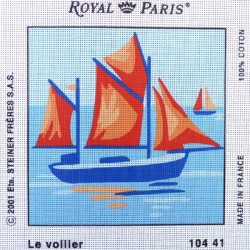 Canevas à broder 30 x 30 cm marque ROYAL PARIS thème LA MER le voilier