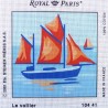 Canevas à broder 30 x 30 cm marque ROYAL PARIS thème LA MER le voilier