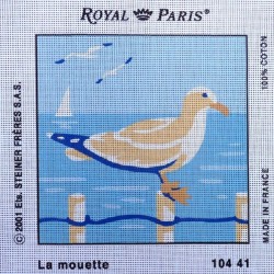 Canevas à broder 30 x 30 cm marque ROYAL PARIS thème LA MER la mouette