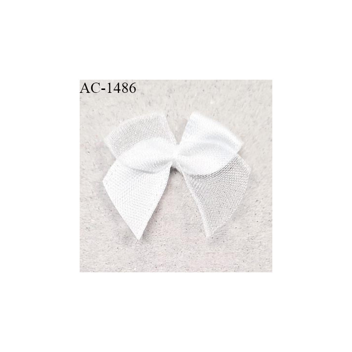 Noeud lingerie satin et mousseline couleur blanc haut de gamme largeur 20 mm hauteur 20 mm prix à l'unité