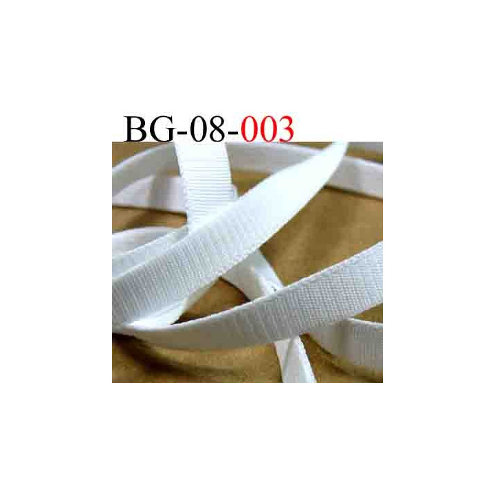 biais galon  couleur blanc cotelé largeur 8 mm vendu au mètre