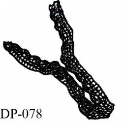Devant plastron col crochet couleur noir avec sequins largeur 16 cm hauteur 29 cm prix à l'unité