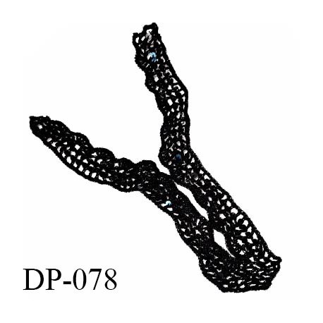 Devant plastron col crochet couleur noir avec sequins largeur 16 cm hauteur 29 cm prix à l'unité