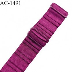 Bretelle lingerie SG 24 mm très haut de gamme couleur magenta brillant avec 2 barrettes longueur 32 cm prix à l'unité
