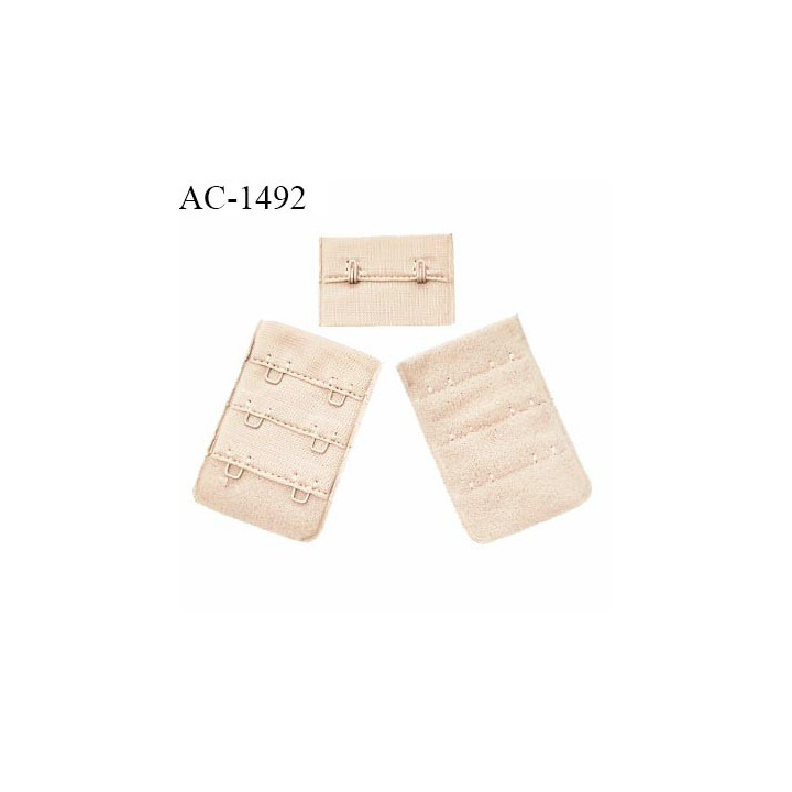 Agrafe 38 mm attache SG haut de gamme couleur pralin 3 rangées 2 crochets largeur 38 mm hauteur 57 mm prix à l'unité