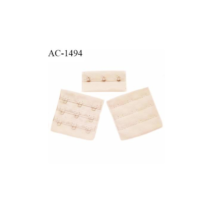 Agrafe 57 mm attache SG haut de gamme couleur pralin 3 rangées 3 crochets fabriqué en France prix à l'unité