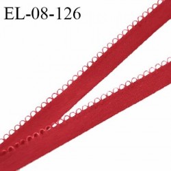 Elastique picot 8 mm haut de gamme couleur rouge doux au toucher largeur 8 mm prix au mètre