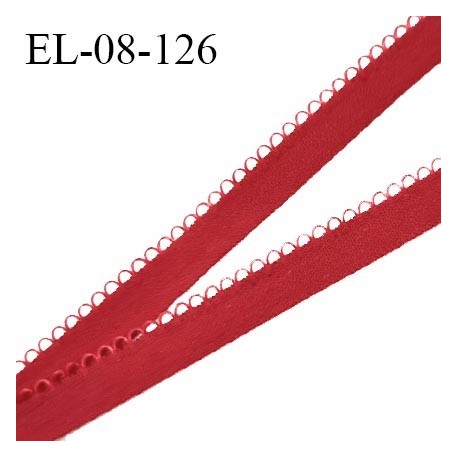 Elastique picot 8 mm haut de gamme couleur rouge doux au toucher largeur 8 mm prix au mètre