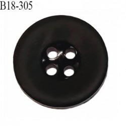Bouton 18 mm en pvc couleur noir mat et intérieur et brodure brillante 4 trous diamètre 18 mm épaisseur 4 mm prix à la pièce
