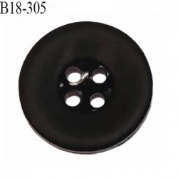 Bouton 18 mm en pvc couleur noir mat et intérieur et brodure brillante  4 trous diamètre 18 mm épaisseur 4 mm prix à la pièce