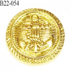bouton 22 mm couleur doré brillant en pvc très joli ancre marine la couleur est celle d'une pièce d'or diamètre 22 mm