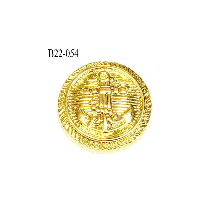 Bouton 22 mm en pvc couleur or doré brillant en pvc très joli ancre marine la couleur  est celle d'une pièce d'or diamètre 22 mm