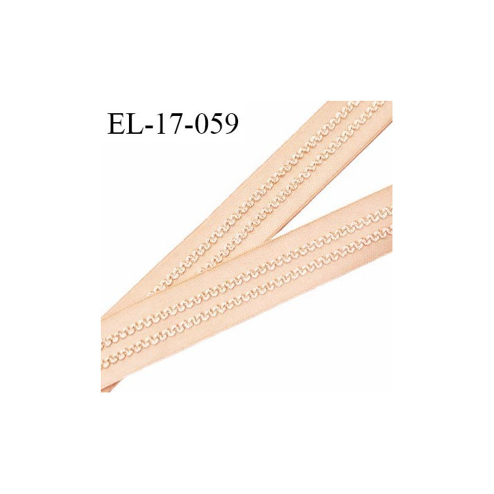 Elastique 16 mm bretelle et lingerie couleur caramel clair avec surpiqures brodées fabriqué en France prix au mètre