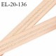 Elastique 19 mm bretelle et lingerie couleur caramel clair avec surpiqures brodées très beau fabriqué en France prix au mètre