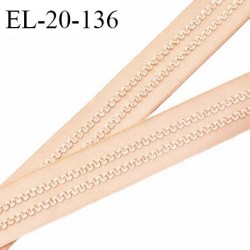 Elastique 19 mm bretelle et lingerie couleur caramel clair avec surpiqures brodées très beau fabriqué en France prix au mètre