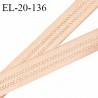 Elastique 19 mm bretelle et lingerie couleur caramel clair avec surpiqures brodées très beau fabriqué en France prix au mètre