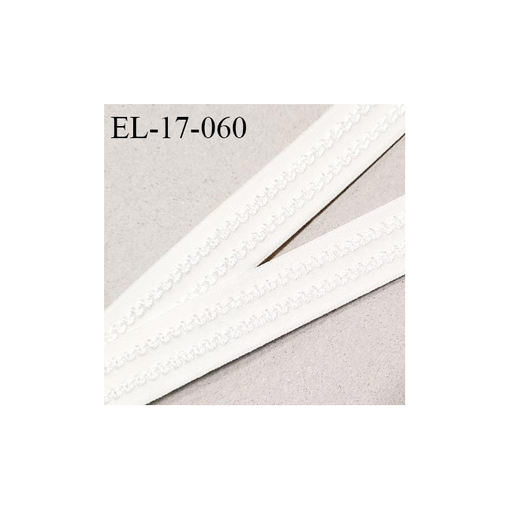 Elastique 16 mm bretelle et lingerie couleur naturel avec surpiqures brodées très beau fabriqué en France prix au mètre