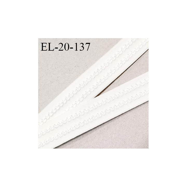 Elastique 19 mm bretelle et lingerie couleur naturel avec surpiqures brodées très beau fabriqué en France prix au mètre
