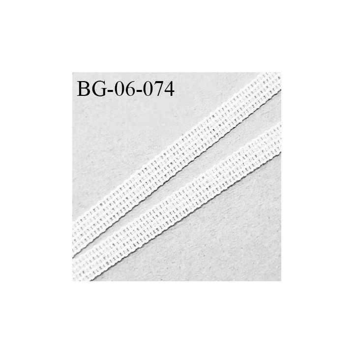 Droit fil à plat 6 mm semi rigide spécial lingerie et couture du prêt-à-porter couleur blanc fabriqué en France prix au mètre