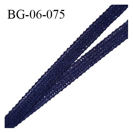 Droit fil à plat 6 mm semi rigide spécial lingerie et couture du prêt-à-porter couleur bleu eclipse prix au mètre