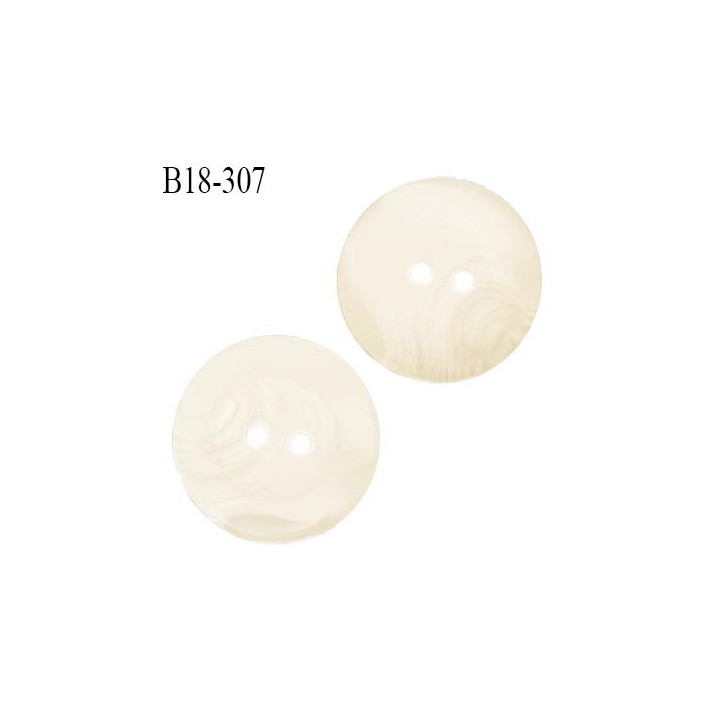 Bouton 18 mm en pvc couleur naturel marbré en transparence 2 trous diamètre 18 mm épaisseur 4 mm prix à la pièce