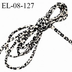 Cordon élastique 8 mm ou cache armature galon lingerie et bain couleur léopard lycra extensible prix au mètre
