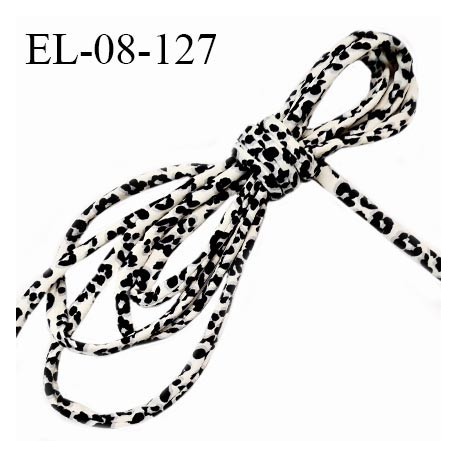 Cordon élastique 8 mm ou cache armature galon lingerie et bain couleur léopard lycra extensible prix au mètre