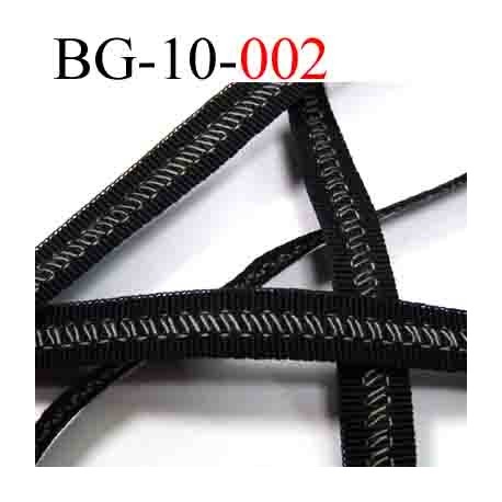 biais galon ruban couleur noir et gris avec décor largeur 10 mm vendu au mètres 