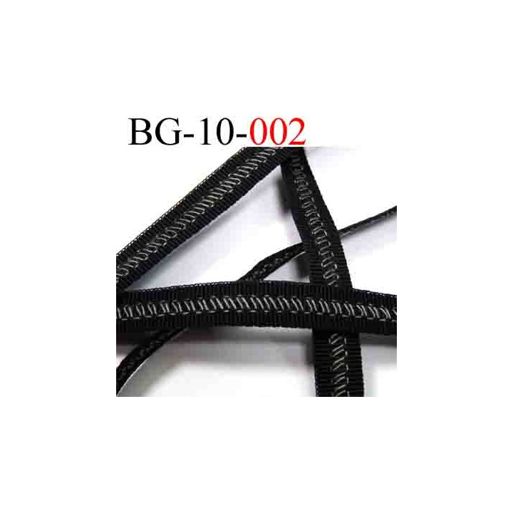 biais galon ruban couleur noir et gris avec décor   largeur 10 mm vendu au mètres 