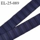 Elastique 24 mm bretelle et lingerie couleur bleu marine froncé fabriqué en France pour une grande marque prix au mètre