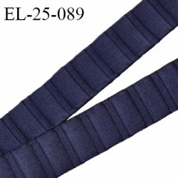 Elastique 24 mm bretelle et lingerie couleur bleu marine froncé fabriqué en France pour une grande marque prix au mètre