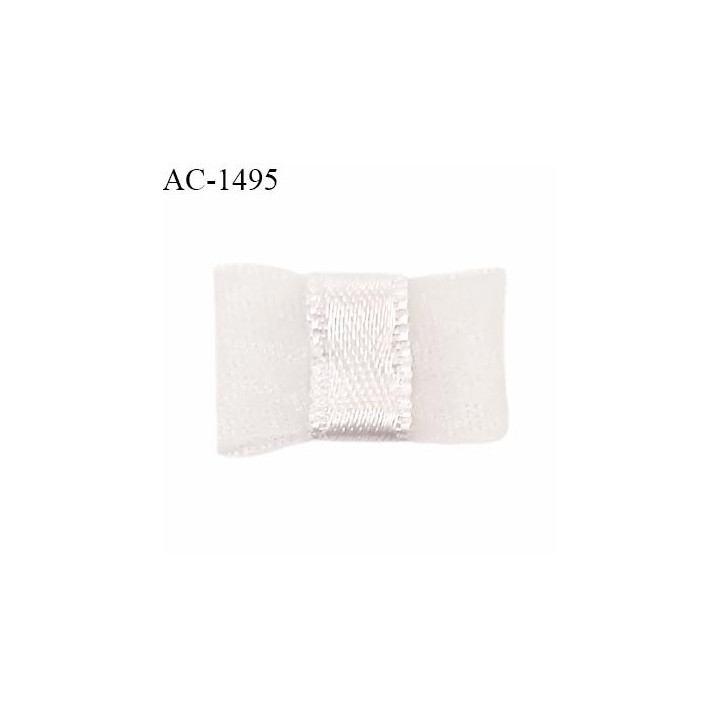 Noeud lingerie 20 mm haut de gamme en mousseline mate et centre satin couleur quartz largeur 20 mm hauteur 14 mm prix à l'unité