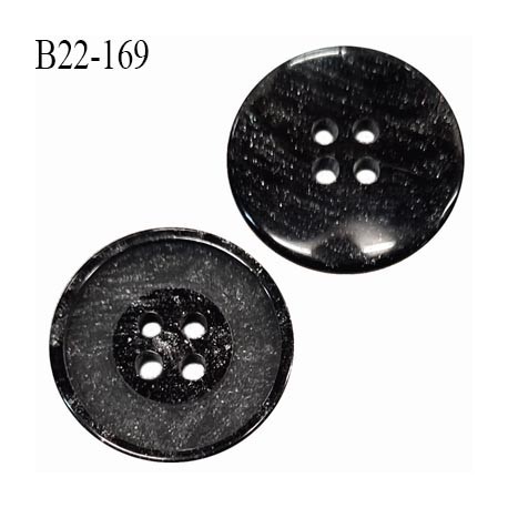 Bouton 22 mm en pvc couleur noir avec paillettes argentées 2 trous diamètre 22 mm épaisseur 4 mm prix à la pièce