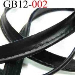 galon biais ruban passe poil façon cuir largeur 12 mm couleur noir vendu au mètre