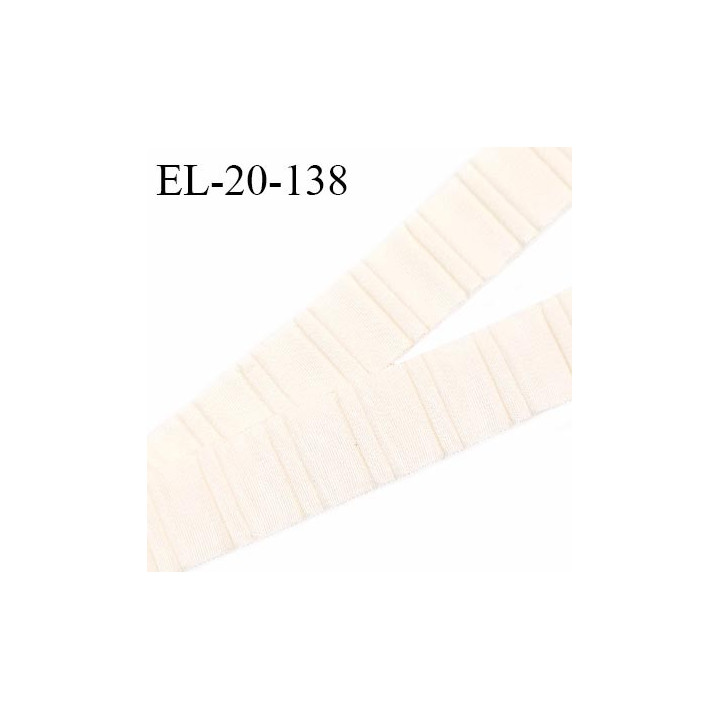 Elastique 20 mm bretelle et lingerie couleur chantilly froncé fabriqué en France pour une grande marque prix au mètre