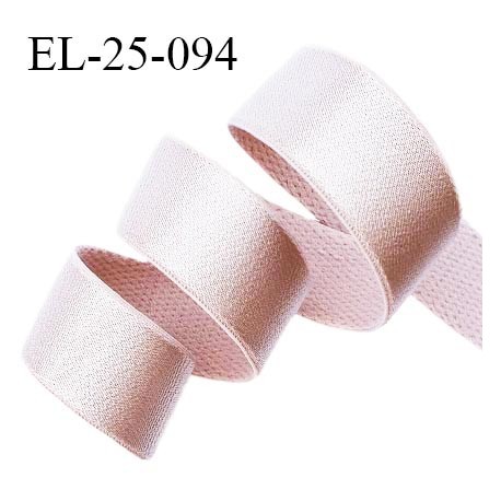 Elastique 24 mm bretelle et lingerie couleur blush brillant fabriqué en France pour une grande marque prix au mètre