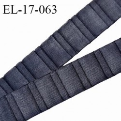Elastique 16 mm bretelle et lingerie couleur gris graphite froncé fabriqué en France pour une grande marque prix au mètre
