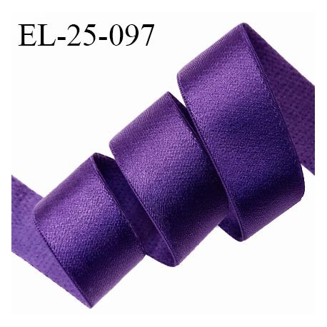 Elastique 24 mm bretelle et lingerie couleur violet orchidée brillant fabriqué en France pour une grande marque prix au mètre