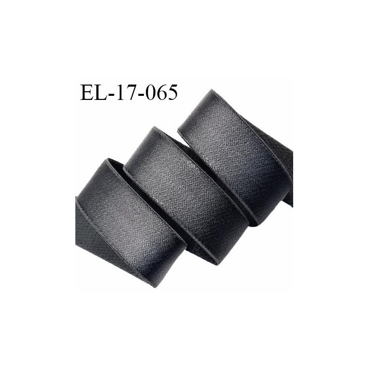 Elastique 16 mm bretelle et lingerie couleur gris graphite brillant fabriqué en France pour une grande marque prix au mètre