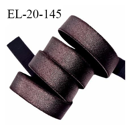 Elastique 19 mm bretelle et lingerie couleur marron teck brillant fabriqué en France pour une grande marque prix au mètre