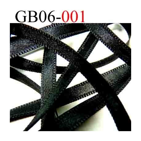 biais galon ruban couleur noir satiné lumineux double face largeur 6 mm vendu au mètres 