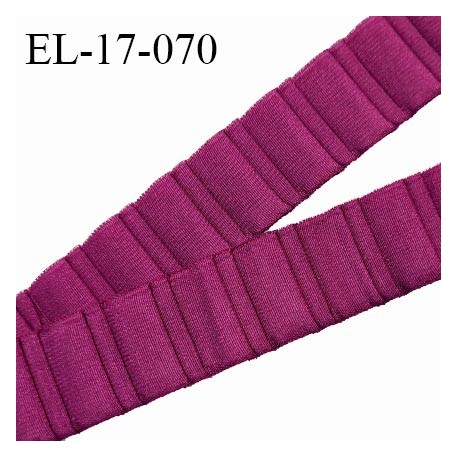 Elastique 16 mm bretelle et lingerie couleur magenta froncé fabriqué en France pour une grande marque prix au mètre