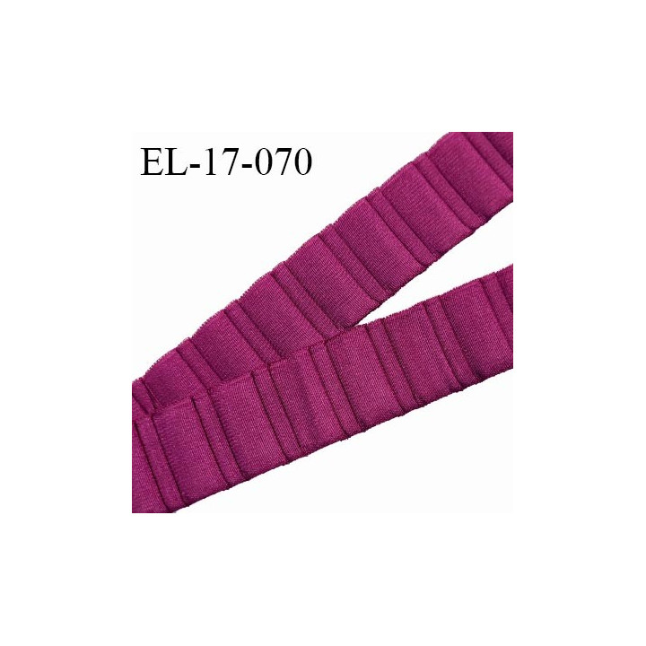 Elastique 16 mm bretelle et lingerie couleur magenta froncé fabriqué en France pour une grande marque prix au mètre
