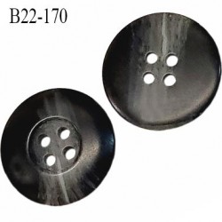 Bouton 22 mm en pvc couleur noir anthracite et gris 4 trous diamètre 22 mm épaisseur 4.3 mm prix à la pièce