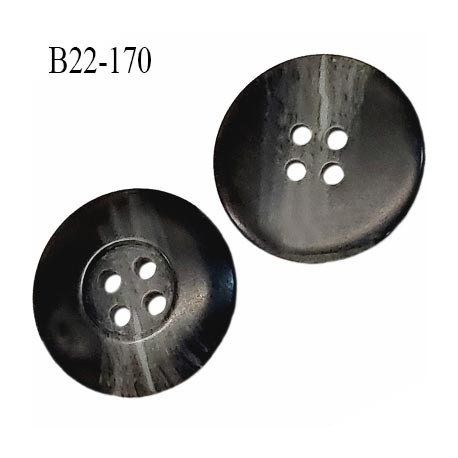 Bouton 22 mm en pvc couleur noir anthracite et gris satiné 4 trous diamètre 22 mm épaisseur 4.3 mm prix à la pièce