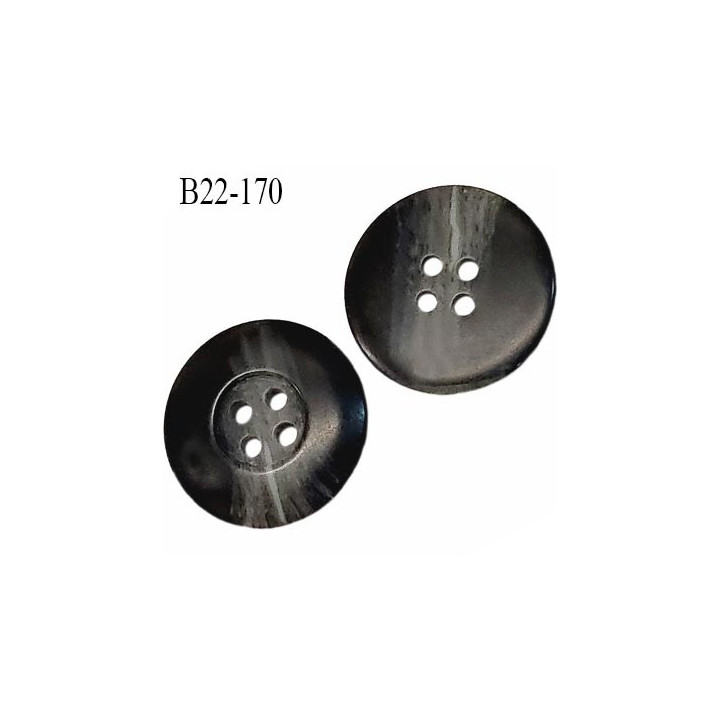 Bouton 22 mm en pvc couleur noir anthracite et gris satiné 4 trous diamètre 22 mm épaisseur 4.3 mm prix à la pièce